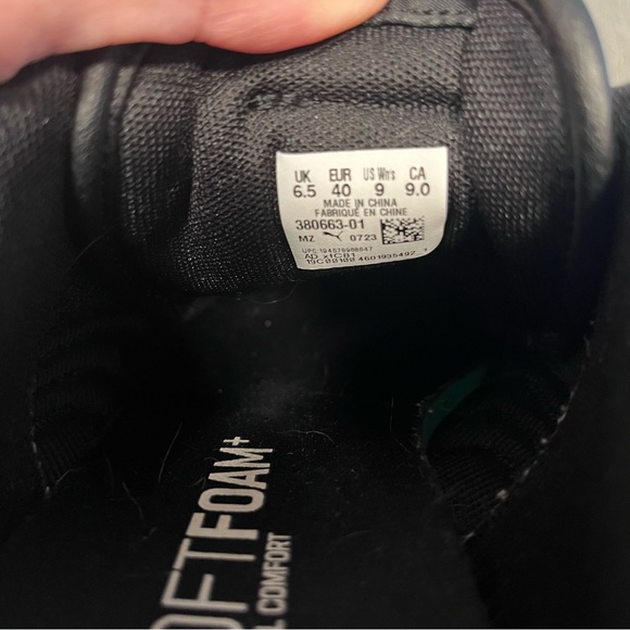 Puma SOFTFOAM Women’s Black Sz 9 Athletic Comfort Sneakers Bella  EUC! - Picture 7 of 8